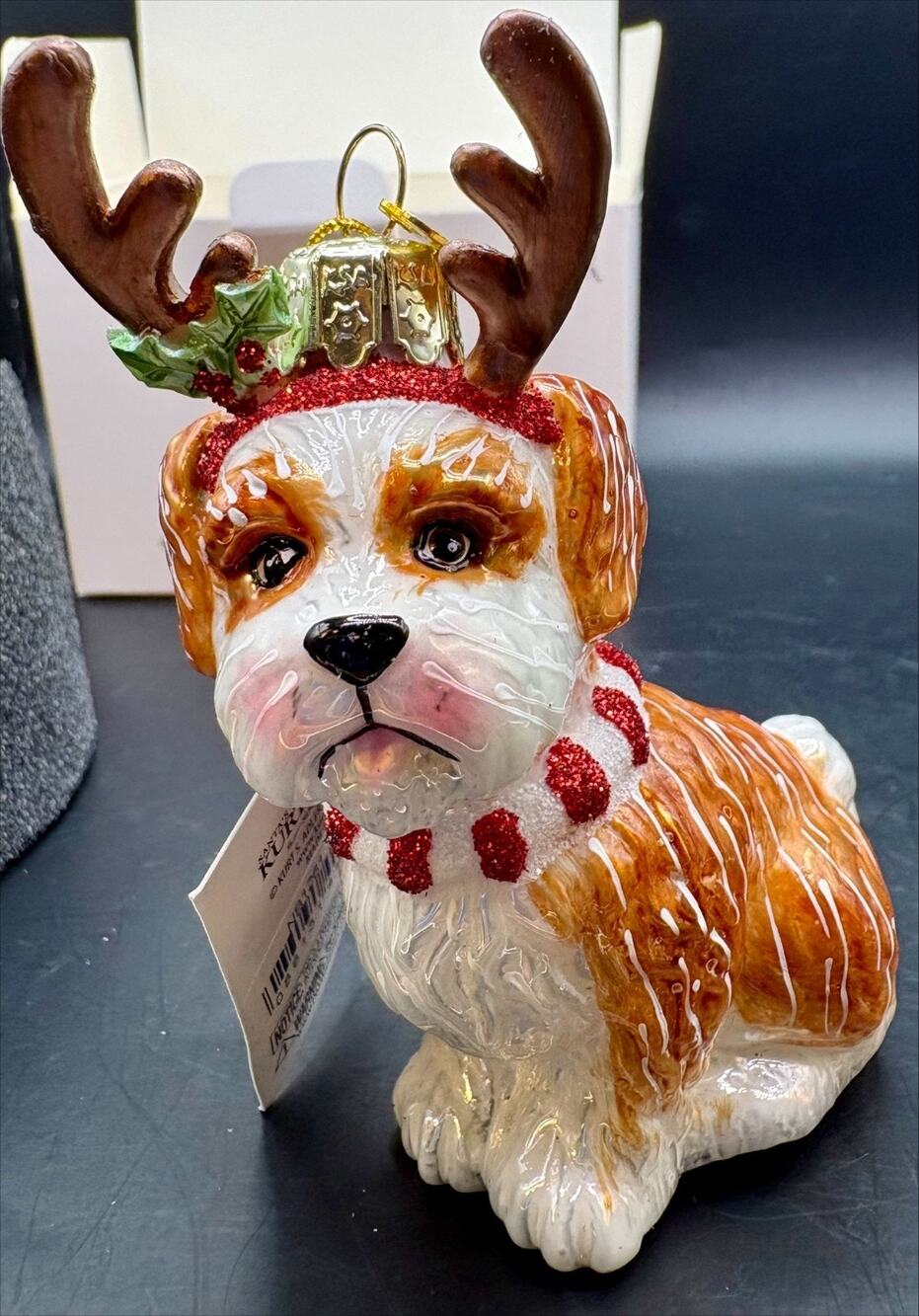 Kurt Adler Shih Tzu Noble Gems Glass Ornament By Ronnie Rooney